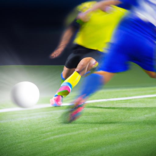 Cầu thủ bóng đá tách biệt khỏi các hậu vệ bằng tốc độ không tưởng.