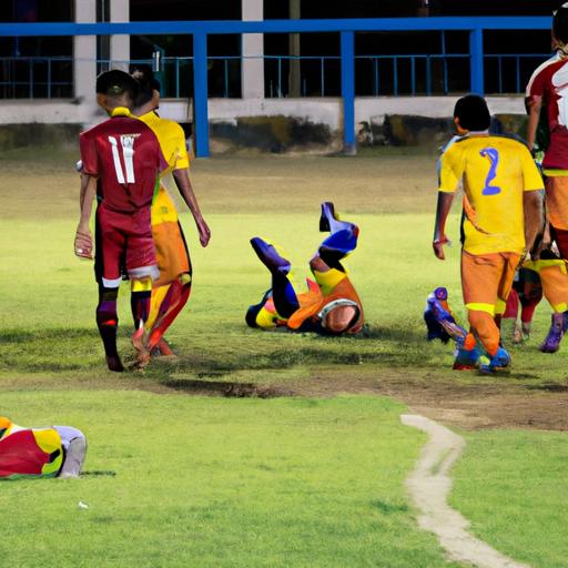 Trận đấu bóng đá nơi một cầu thủ bị đột quỵ ngã xuống sân