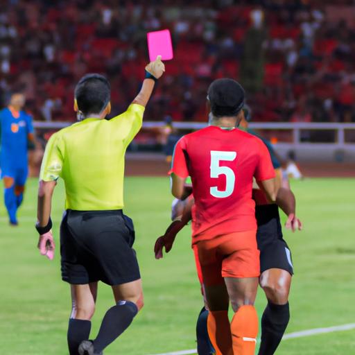 Trọng tài rút thẻ đỏ với cầu thủ trong trận đấu căng thẳng tại AFF Cup